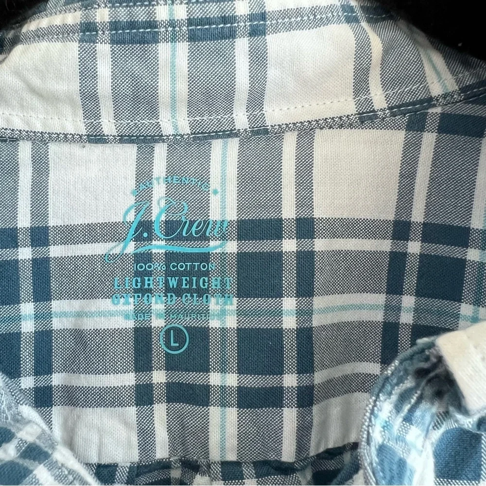 J. Crew Men’s Long‎ Sleeve Madras Oxford Shirt